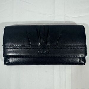 Vintage Coach Soho Pleated Slim Envelope Trifold Wallet Black Y2K
